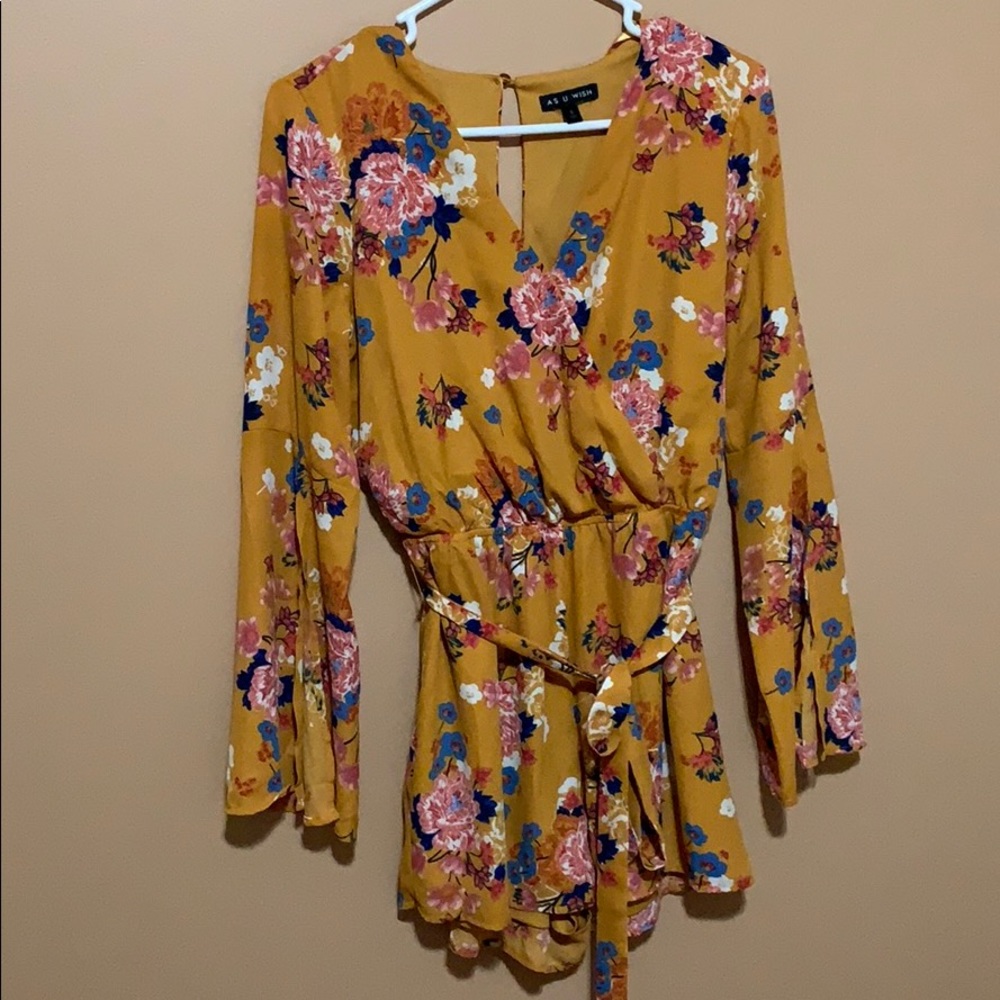 Yellow floral romper